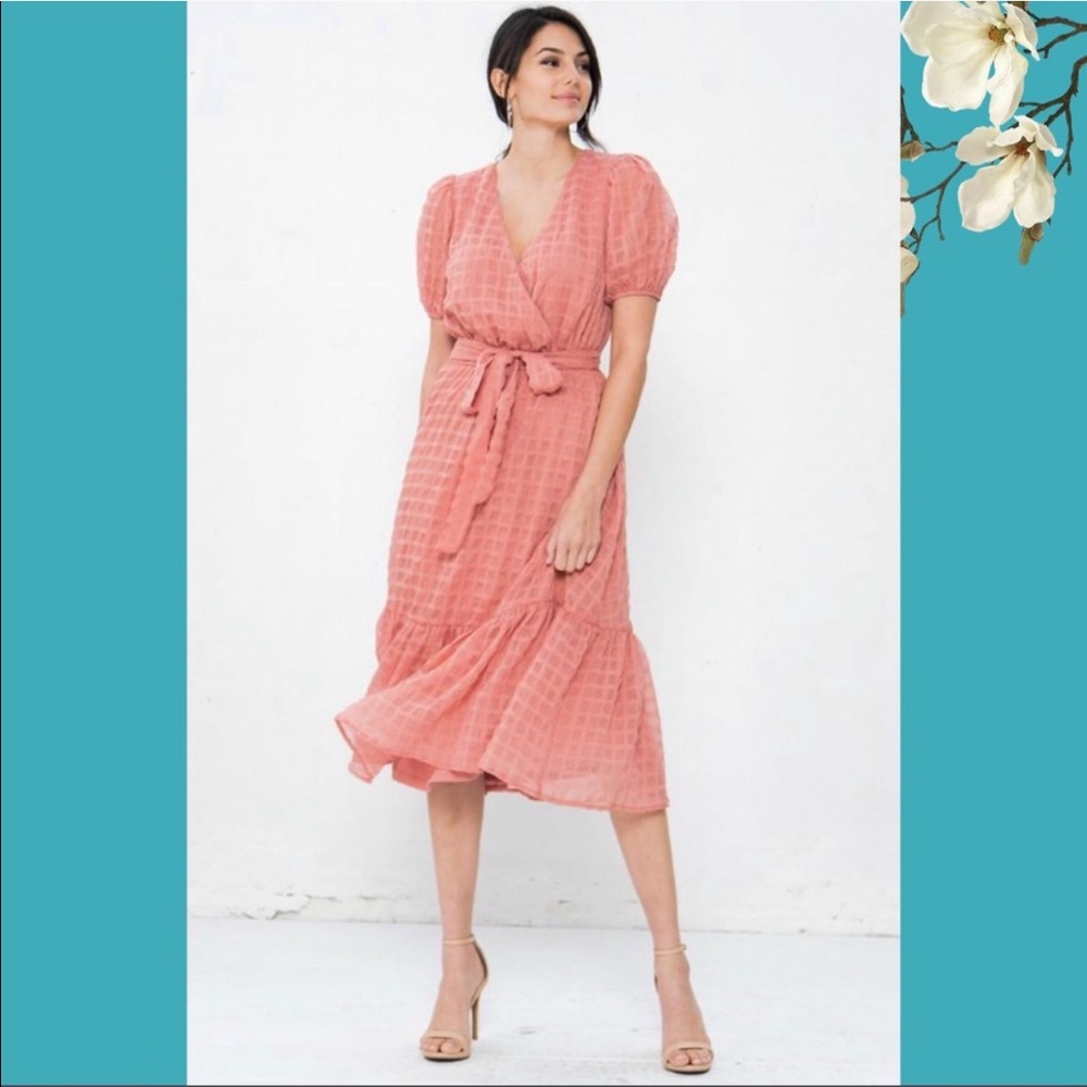 Flying Tomato Golden Yellow Midi Wrap Dress - Picture 11 of 11